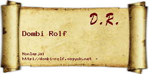 Dombi Rolf névjegykártya